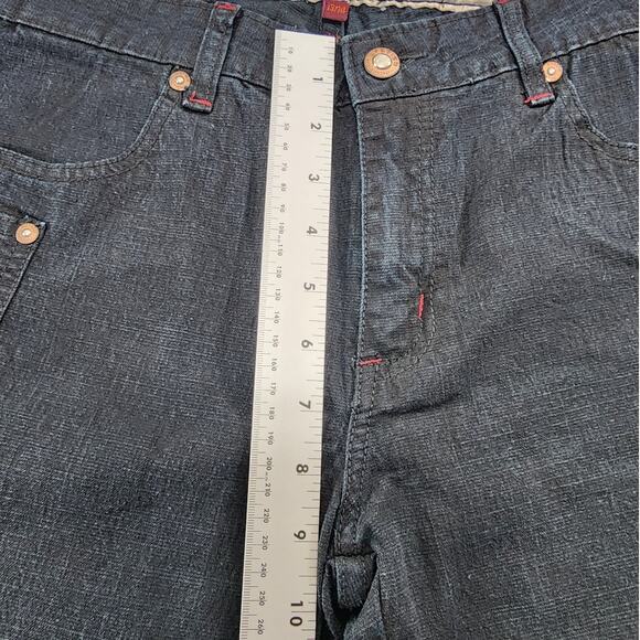 Vintage Fetish Jeans Women 13/14 Blue Dark Wash Low Rise Flare Leg Stretch Denim - Picture 11 of 14